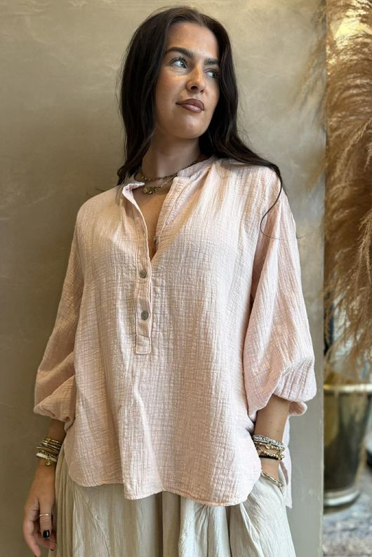 Suri Cushion Cotton Laurie Blouse Antique Rose